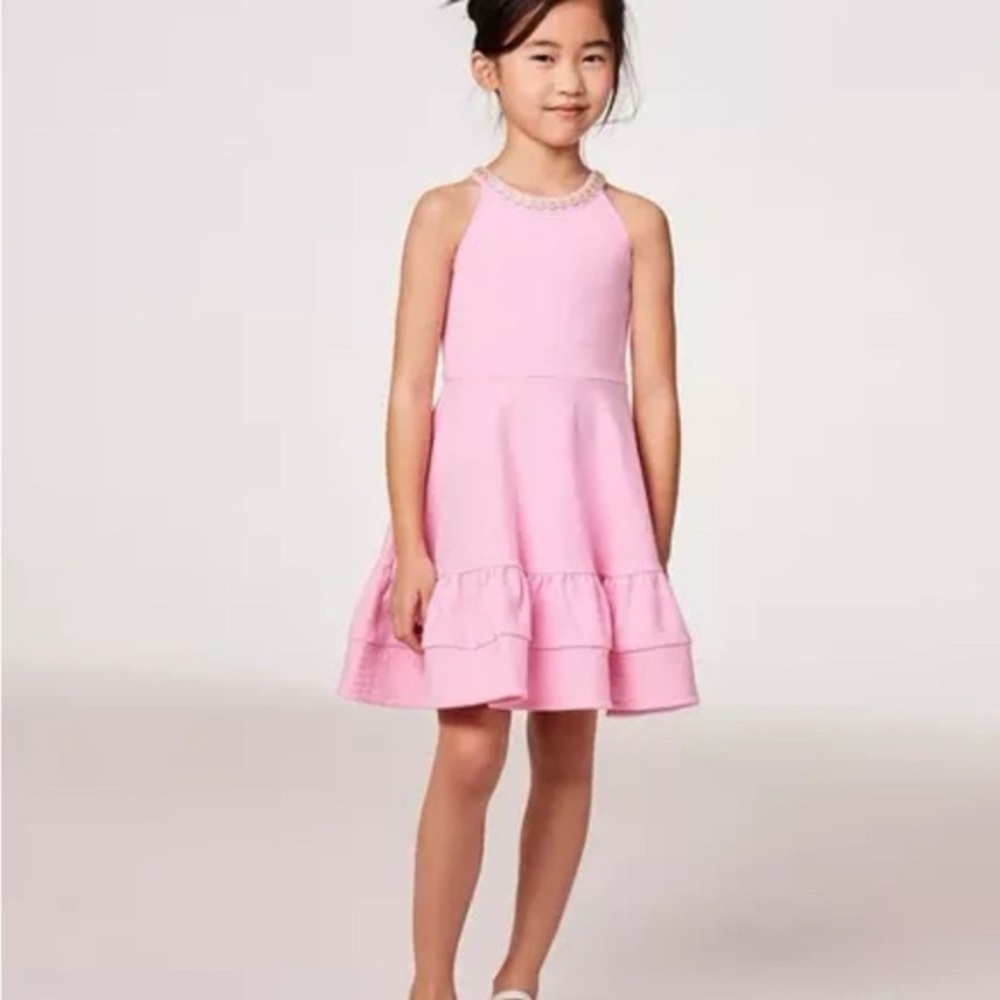 Janie and Jack Pink Ruffled Halter Sundress Sz 10 EUC